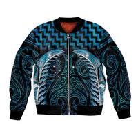 Blue Matariki New Zealand Sleeve Zip Bomber Jacket Maori Poutama Galaxy Vibes