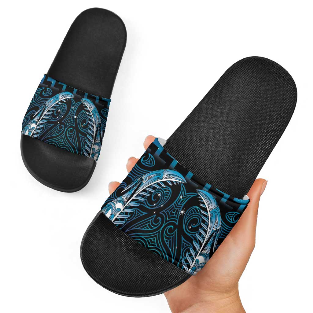 Blue Matariki New Zealand Slide Sandals Maori Poutama Galaxy Vibes - Polynesian Pride