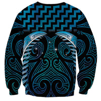 Blue Matariki New Zealand Sweatshirt Maori Poutama Galaxy Vibes