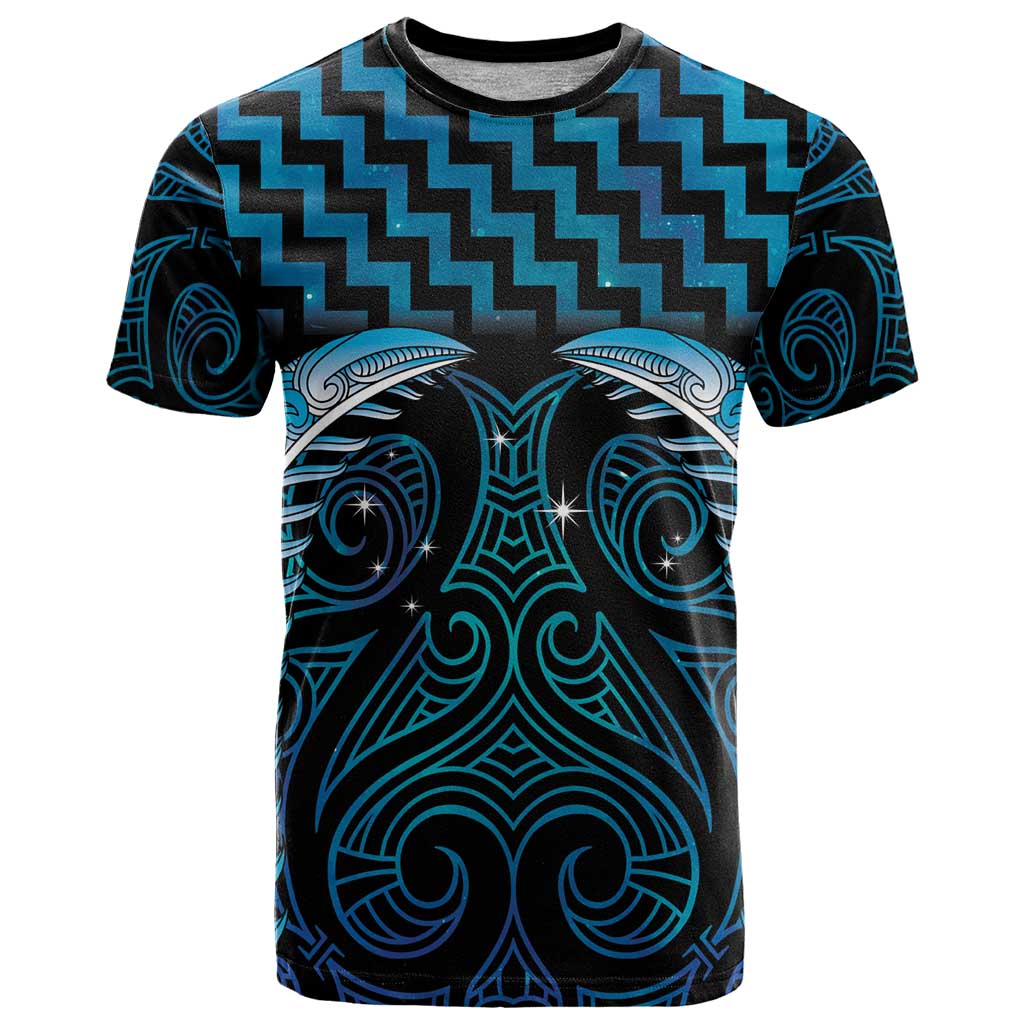 Blue Matariki New Zealand T Shirt Maori Poutama Galaxy Vibes