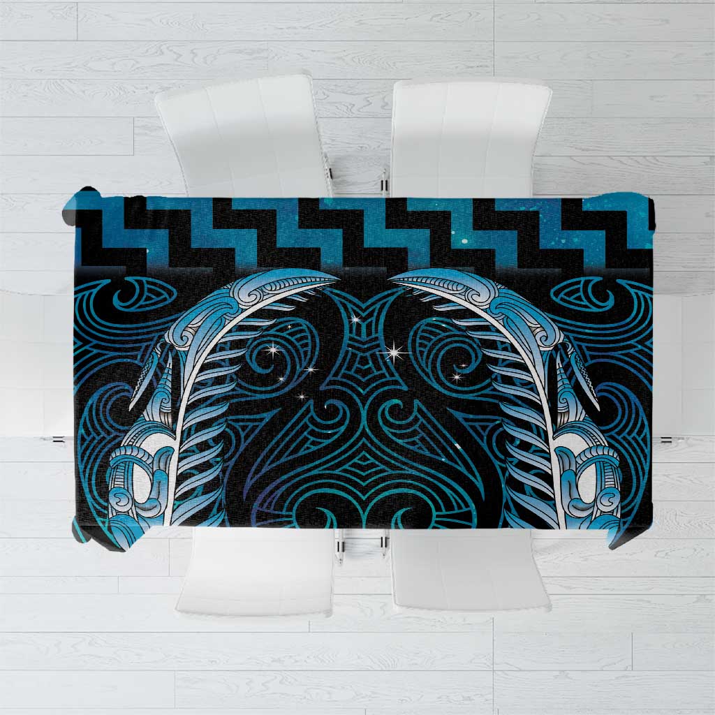 Blue Matariki New Zealand Tablecloth Maori Poutama Galaxy Vibes