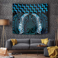 Blue Matariki New Zealand Tapestry Maori Poutama Galaxy Vibes