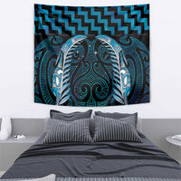Blue Matariki New Zealand Tapestry Maori Poutama Galaxy Vibes