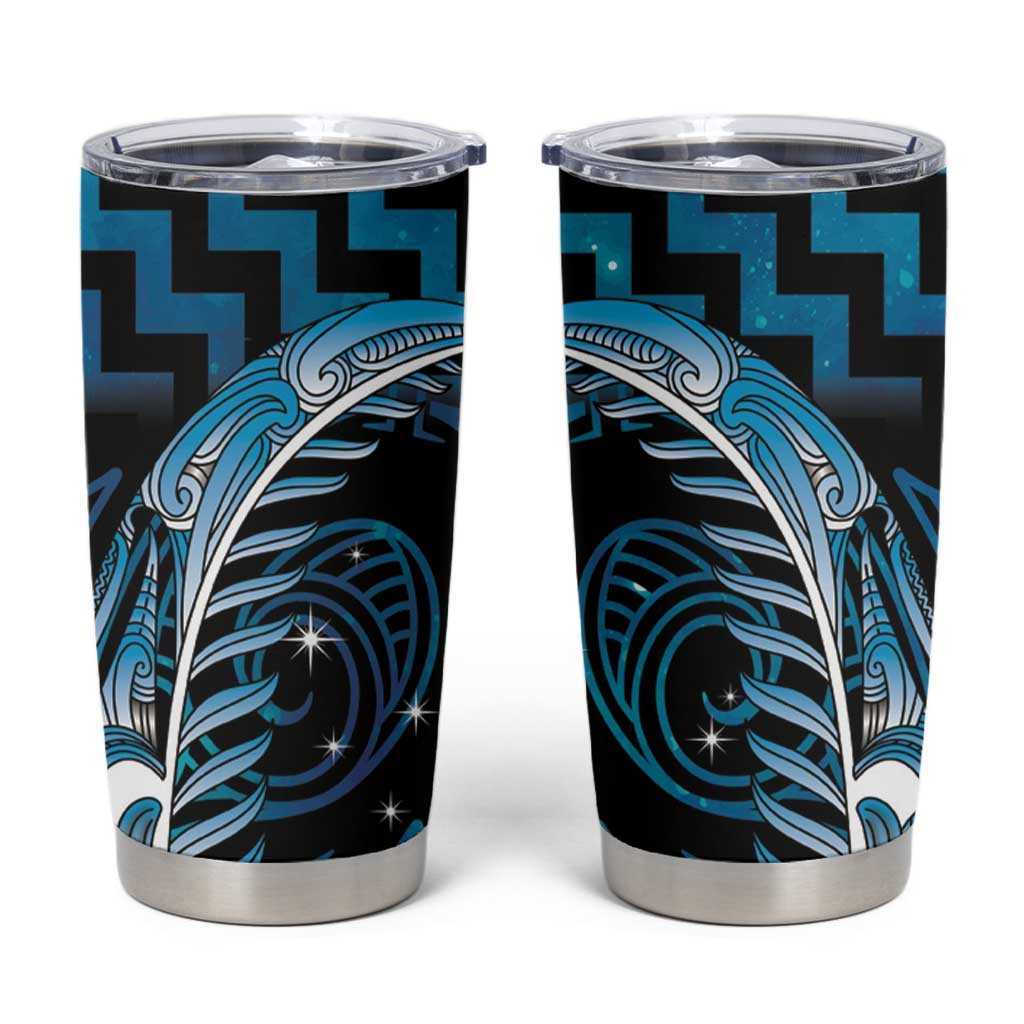 Blue Matariki New Zealand Tumbler Cup Maori Poutama Galaxy Vibes