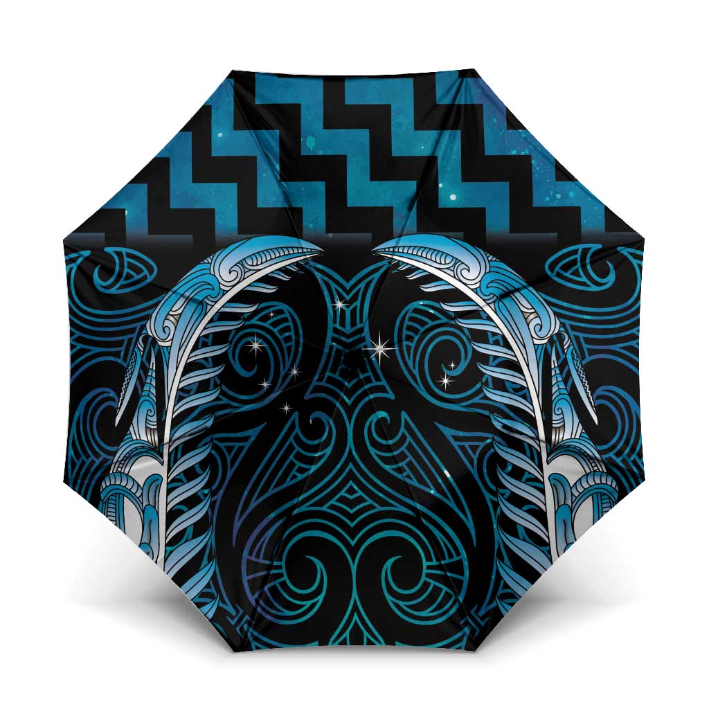 Blue Matariki New Zealand Umbrella Maori Poutama Galaxy Vibes - Polynesian Pride