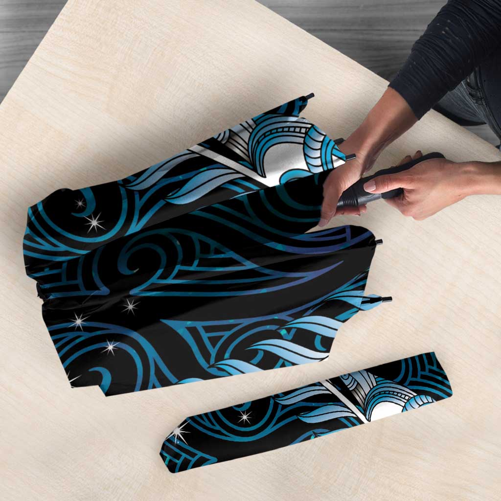 Blue Matariki New Zealand Umbrella Maori Poutama Galaxy Vibes - Polynesian Pride