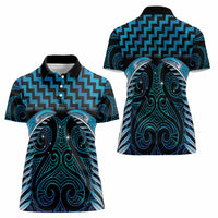 Blue Matariki New Zealand Women Polo Shirt Maori Poutama Galaxy Vibes