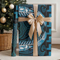 Blue Matariki New Zealand Wrapping Paper Maori Poutama Galaxy Vibes - Polynesian Pride