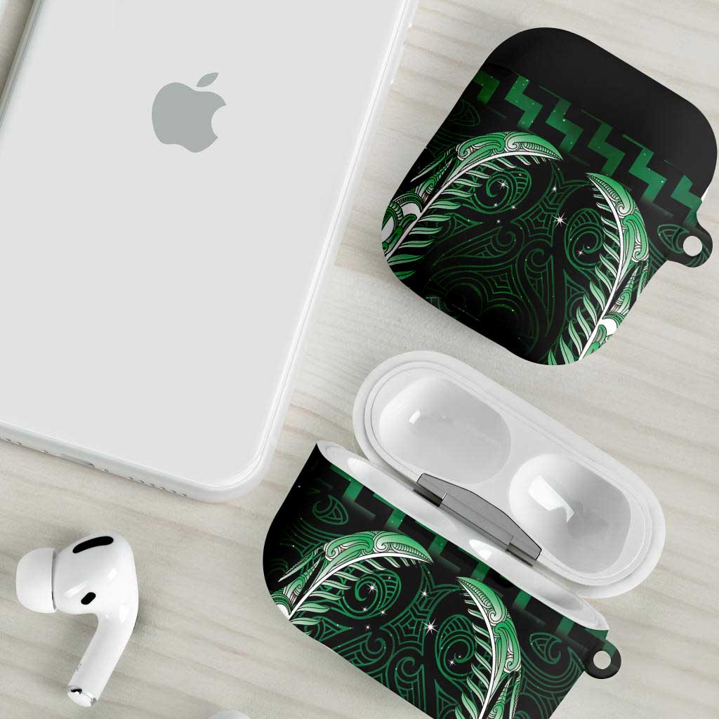 Green Matariki New Zealand AirPods Case Maori Poutama Galaxy Vibes - Polynesian Pride