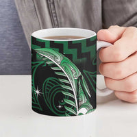 Green Matariki New Zealand Ceramic Mug Maori Poutama Galaxy Vibes - Polynesian Pride