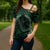 Green Matariki New Zealand Cross Shoulder Shirt Maori Poutama Galaxy Vibes - Polynesian Pride