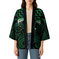 Green Matariki New Zealand Kimono Maori Poutama Galaxy Vibes - Polynesian Pride