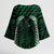 Green Matariki New Zealand Kimono Sleeve Blouse Maori Poutama Galaxy Vibes - Polynesian Pride
