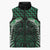 Green Matariki New Zealand Sleeveless Puffer Jacket Maori Poutama Galaxy Vibes - Polynesian Pride