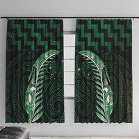Green Matariki New Zealand Window Curtain Maori Poutama Galaxy Vibes