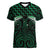 Green Matariki New Zealand Women V-Neck T-Shirt Maori Poutama Galaxy Vibes