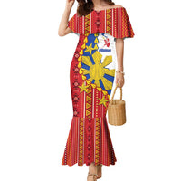 Philippines Independence Day Family Matching Mermaid Dress and Hawaiian Shirt Pilipinas Sun Stars Igorot Pattern