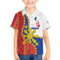 Philippines Independence Day Family Matching Off The Shoulder Long Sleeve Dress and Hawaiian Shirt Pilipinas Sun Stars Igorot Pattern