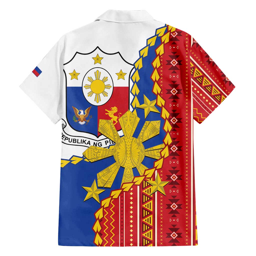 Philippines Independence Day Family Matching Off Shoulder Short Dress and Hawaiian Shirt Pilipinas Sun Stars Igorot Pattern