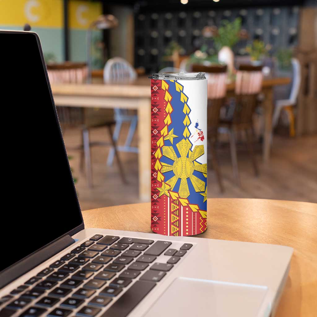 Philippines Independence Day Skinny Tumbler Pilipinas Sun Stars Igorot Pattern