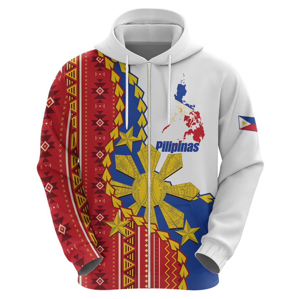 Philippines Independence Day Zip Hoodie Pilipinas Sun Stars Igorot Pattern