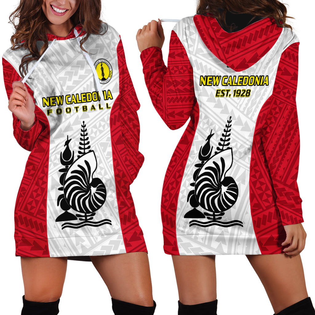 New Caledonia Football Hoodie Dress Polynesian Pattern Sporty Style LT14 - Polynesian Pride