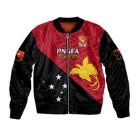 Papua New Guinea Football Bomber Jacket Go PNG Polynesian Pattern Sporty Style LT14 Unisex Red - Polynesian Pride