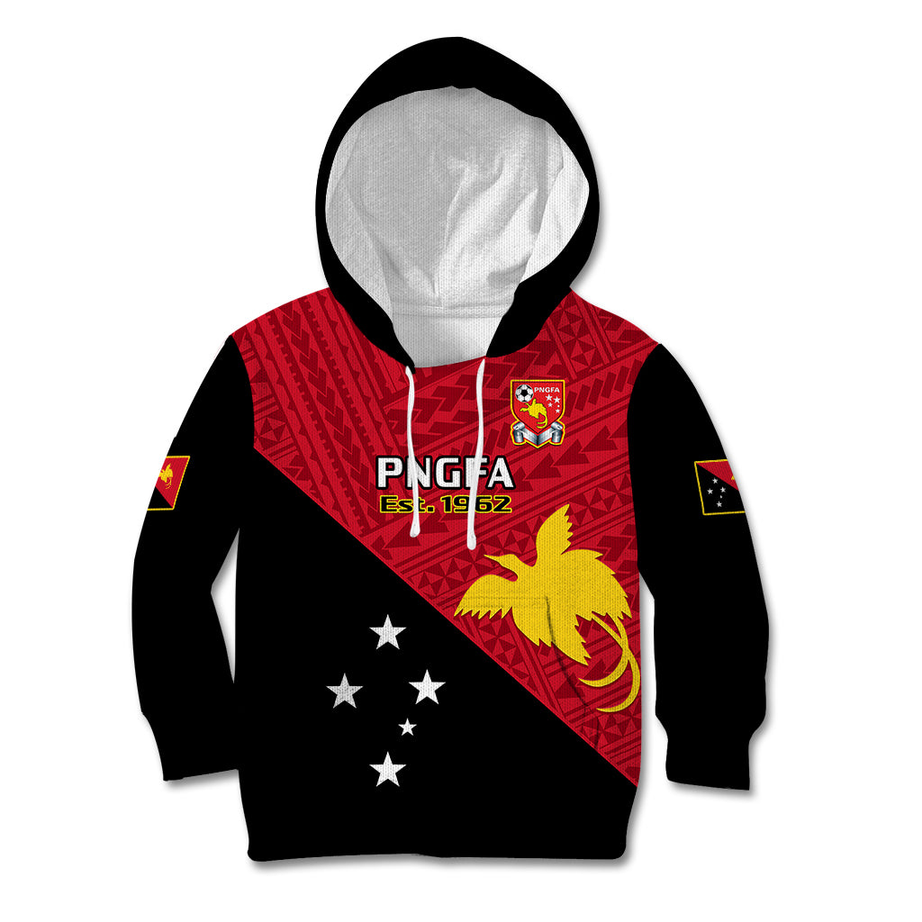 Papua New Guinea Football Kid Hoodie Go PNG Polynesian Pattern Sporty Style LT14 Hoodie Red - Polynesian Pride