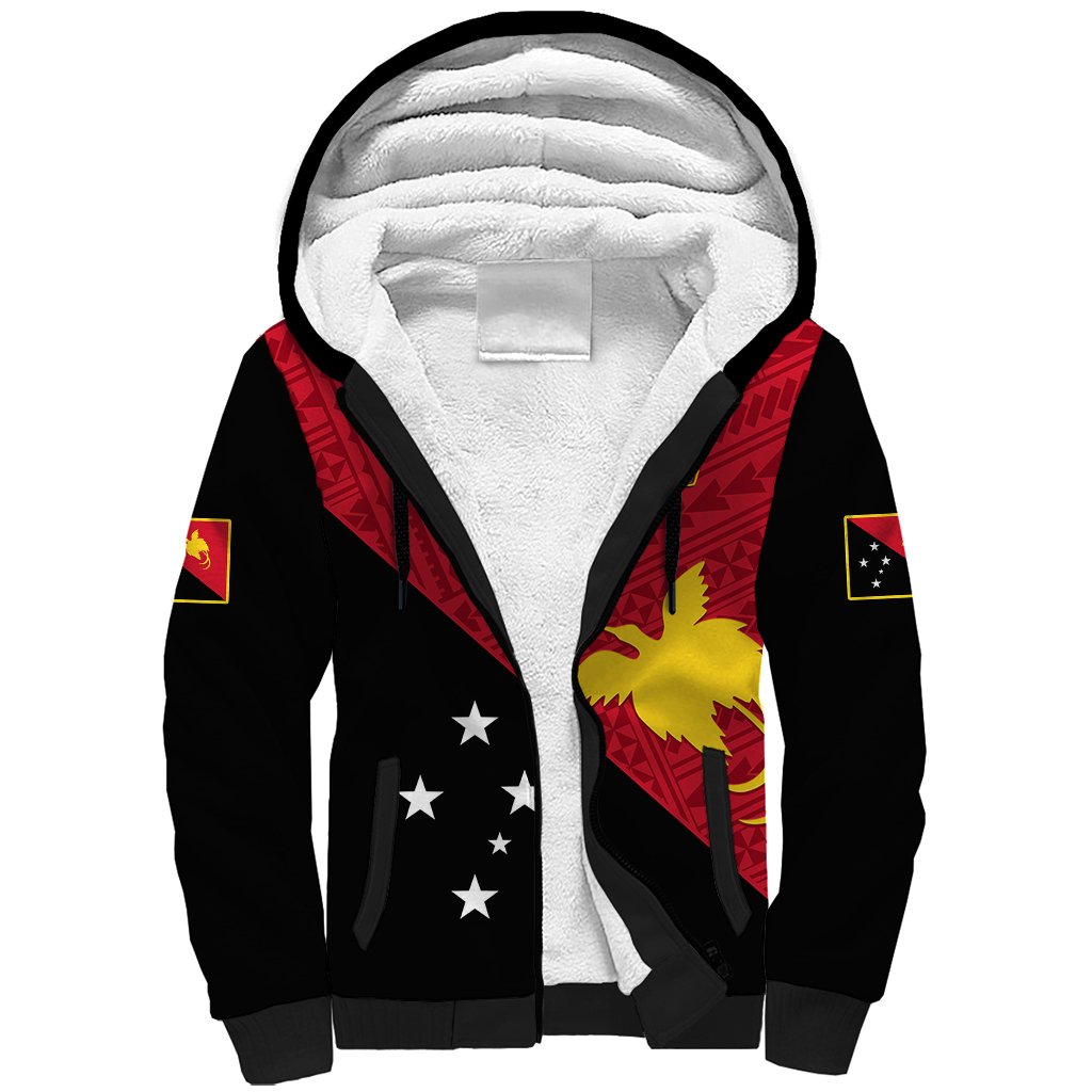 Papua New Guinea Football Sherpa Hoodie Go PNG Polynesian Pattern Sporty Style LT14 Unisex Red - Polynesian Pride