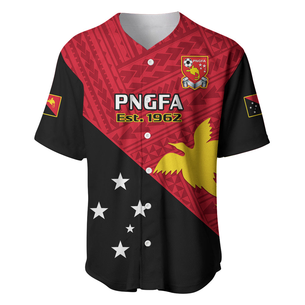 Personalised Papua New Guinea Football Baseball Jersey Go PNG Polynesian Pattern Sporty Style LT14 Red - Polynesian Pride