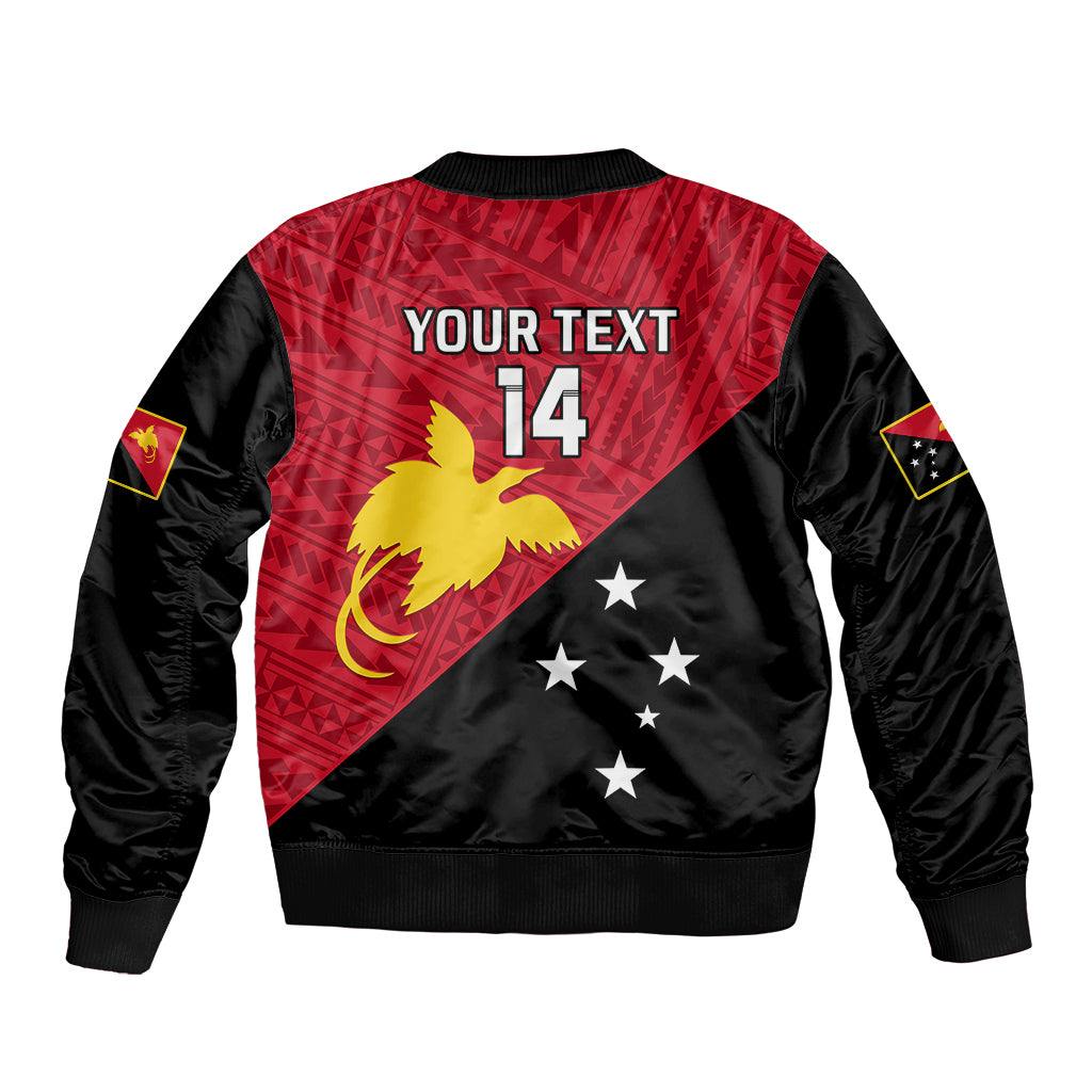 Personalised Papua New Guinea Football Bomber Jacket Go PNG Polynesian Pattern Sporty Style LT14 - Polynesian Pride