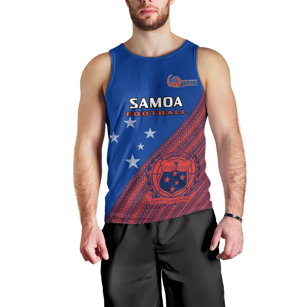 Samoa Football Men Tank Top Samoan Coat Of Arm Polynesian Sporty Style LT14 - Polynesian Pride