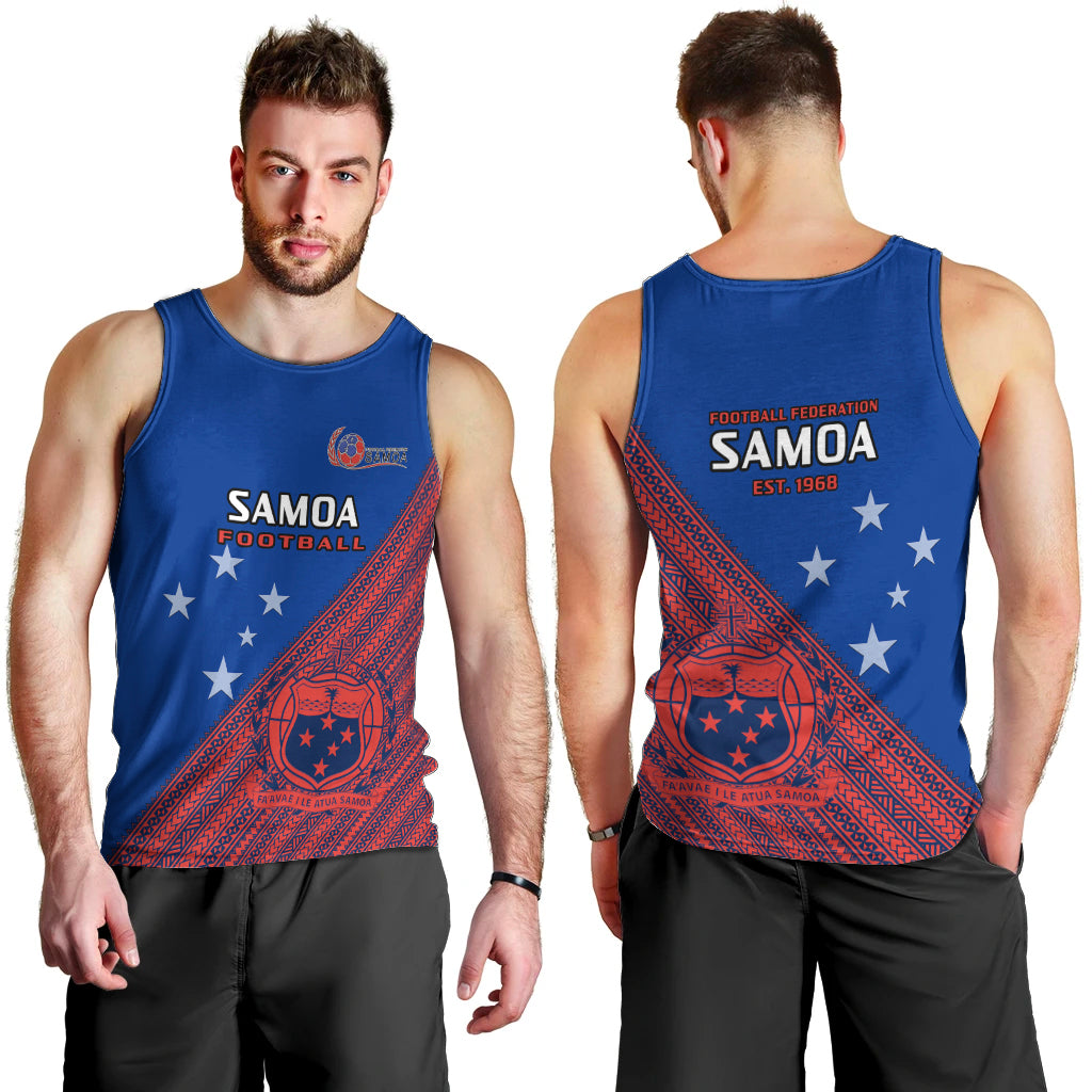 Samoa Football Men Tank Top Samoan Coat Of Arm Polynesian Sporty Style LT14 - Polynesian Pride