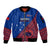 Samoa Football Sleeve Zip Bomber Jacket Samoan Coat Of Arm Polynesian Sporty Style LT14 Unisex Blue - Polynesian Pride