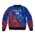 Personalised Samoa Football Sleeve Zip Bomber Jacket Samoan Coat Of Arm Polynesian Sporty Style LT14 - Polynesian Pride