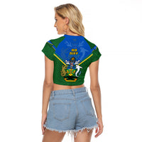 Solomon Islands Football Raglan Cropped T Shirt Polynesian Pattern Sporty Style LT14 - Polynesian Pride