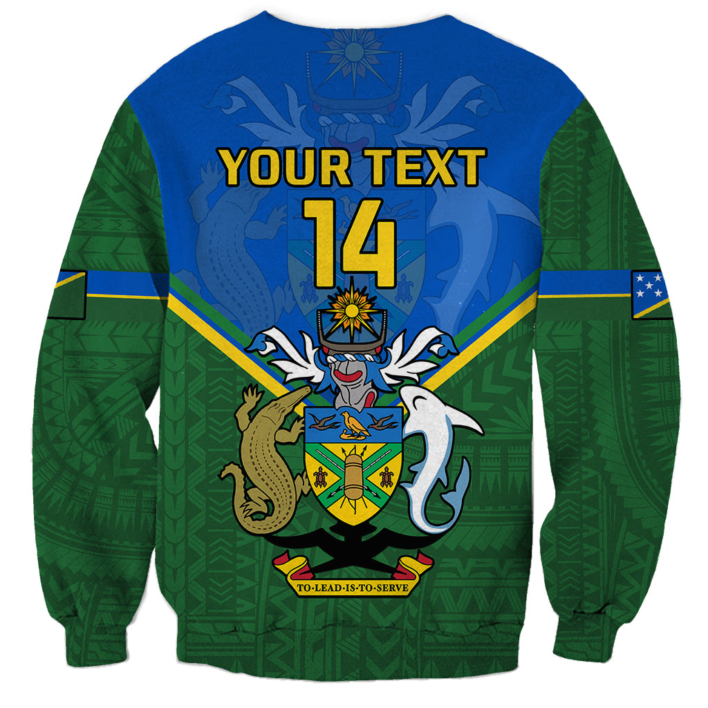 Personalised Solomon Islands Football Sweatshirt Polynesian Pattern Sporty Style LT14 - Polynesian Pride