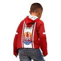 Tahitian Football Kid Hoodie Tahiti Coat Of Arm Polynesian Sporty Style LT14 - Polynesian Pride