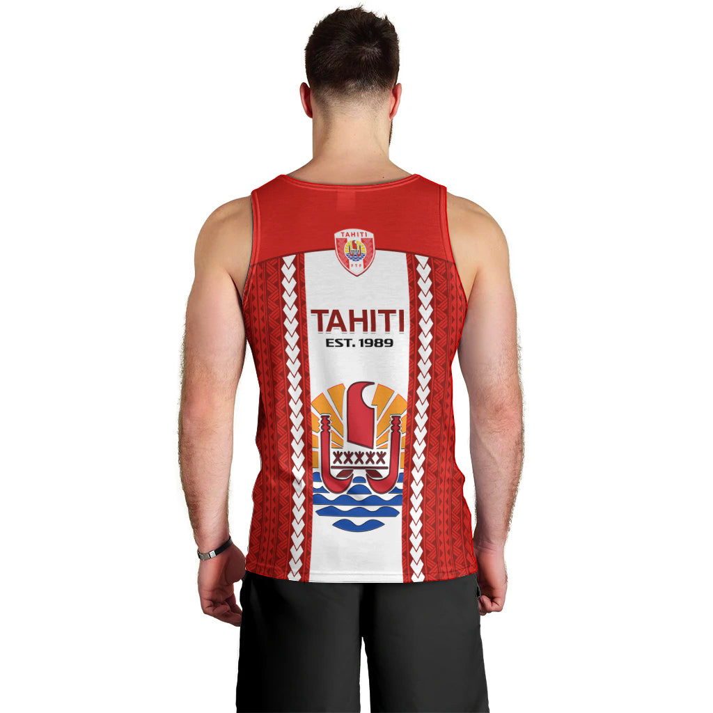 Tahitian Football Men Tank Top Tahiti Coat Of Arm Polynesian Sporty Style LT14 - Polynesian Pride