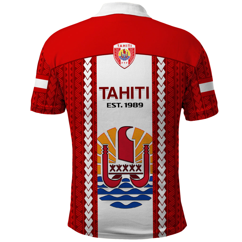 Tahitian Football Polo Shirt Tahiti Coat Of Arm Polynesian Sporty Style LT14 - Polynesian Pride