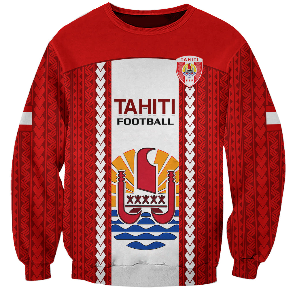 Tahitian Football Sweatshirt Tahiti Coat Of Arm Polynesian Sporty Style LT14 Unisex Red - Polynesian Pride