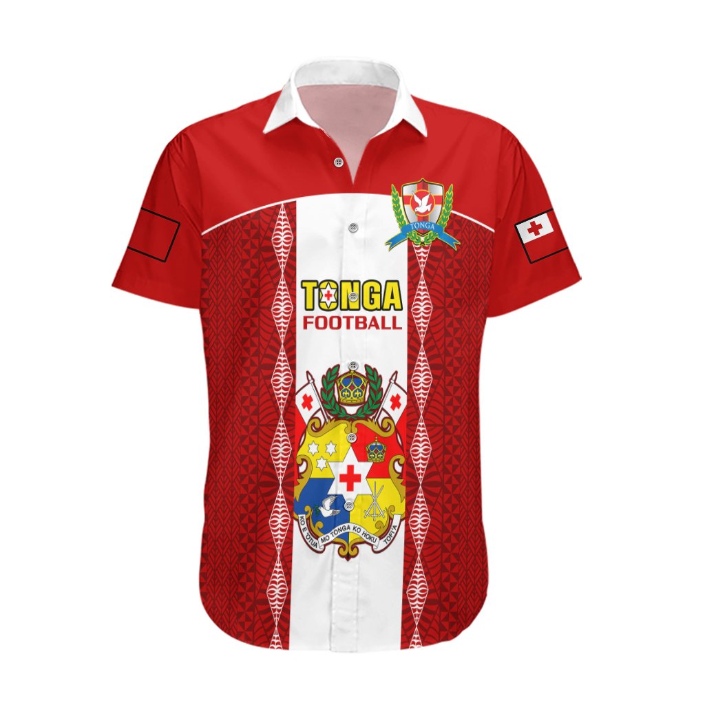 Tonga Football Hawaiian Shirt Tongan Ngatu Pattern Sporty Style LT14 Red - Polynesian Pride