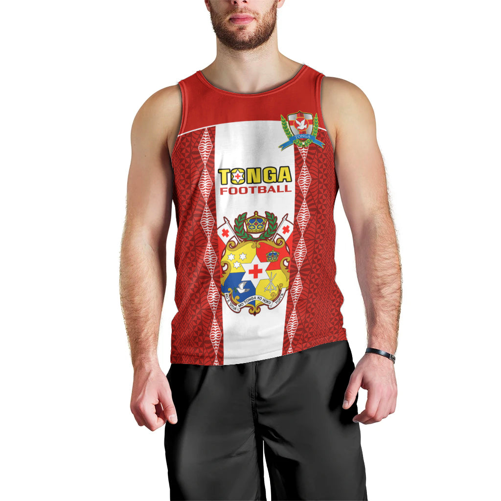 Tonga Football Men Tank Top Tongan Ngatu Pattern Sporty Style LT14 - Polynesian Pride