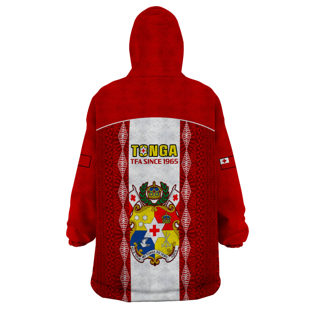 Tonga Football Wearable Blanket Hoodie Tongan Ngatu Pattern Sporty Style LT14 - Polynesian Pride