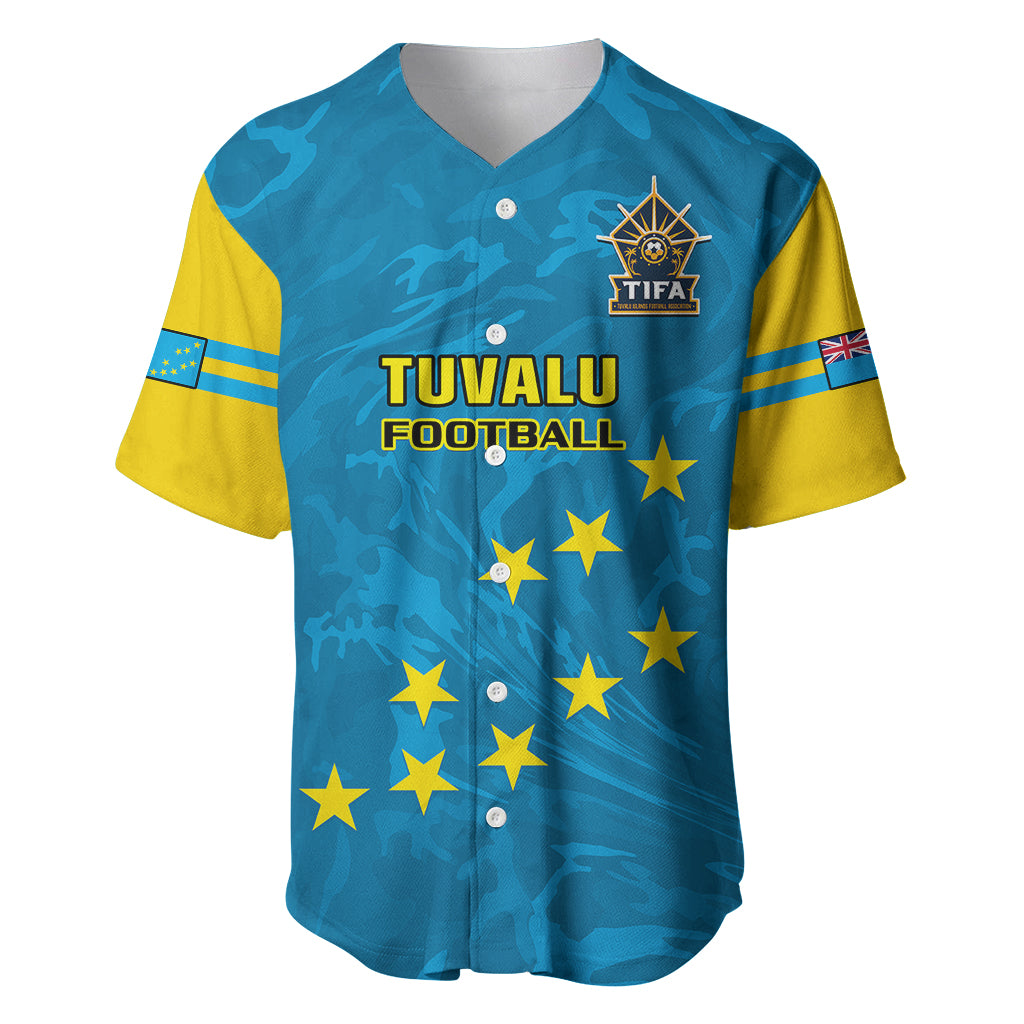 Tuvalu Islands Football Baseball Jersey Polynesian Pattern Sporty Style LT14 Blue - Polynesian Pride