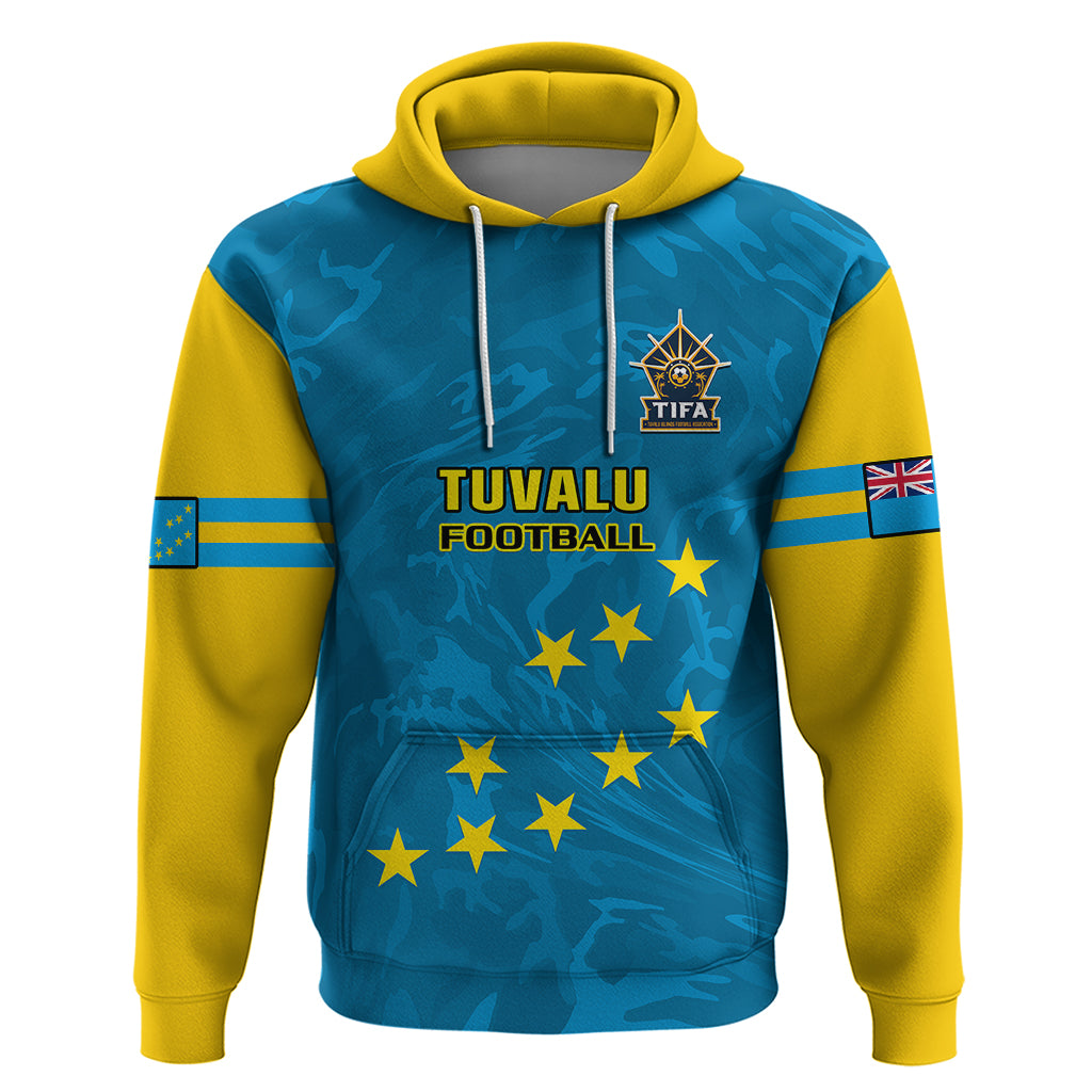 Tuvalu Islands Football Hoodie Polynesian Pattern Sporty Style LT14 Blue - Polynesian Pride