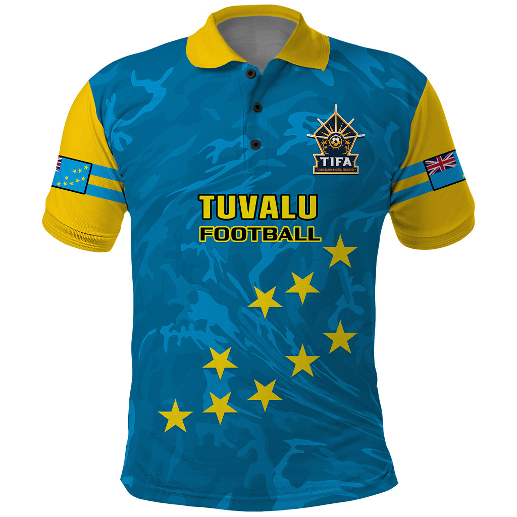 Tuvalu Islands Football Polo Shirt Polynesian Pattern Sporty Style LT14 Blue - Polynesian Pride
