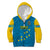 Personalised Tuvalu Islands Football Kid Hoodie Polynesian Pattern Sporty Style LT14 Zip Hoodie Blue - Polynesian Pride