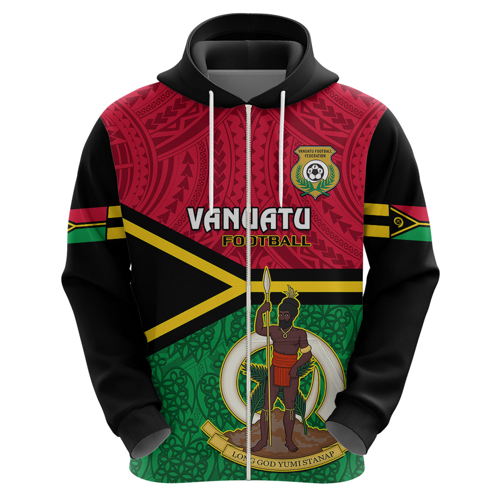 Vanuatu Football Hoodie Vanuatuan Coat of Arm Polynesian Flag Style LT14 - Polynesian Pride