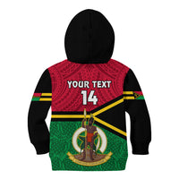 Personalised Vanuatu Football Kid Hoodie Vanuatuan Coat Of Arm Polynesian Flag Style LT14 - Polynesian Pride